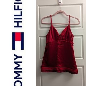 Tommy Hilfiger Red Satin V-Neck Cami Top